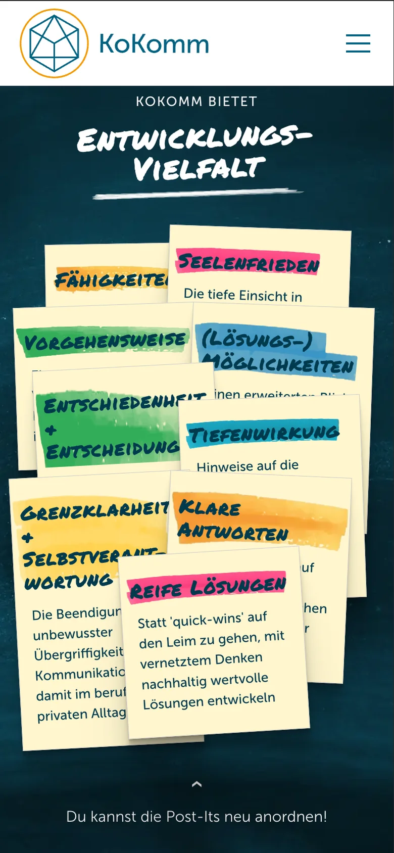 KoKomm auf dem Smartphone – Entwicklungsvielfalt als Post-it-Spiel