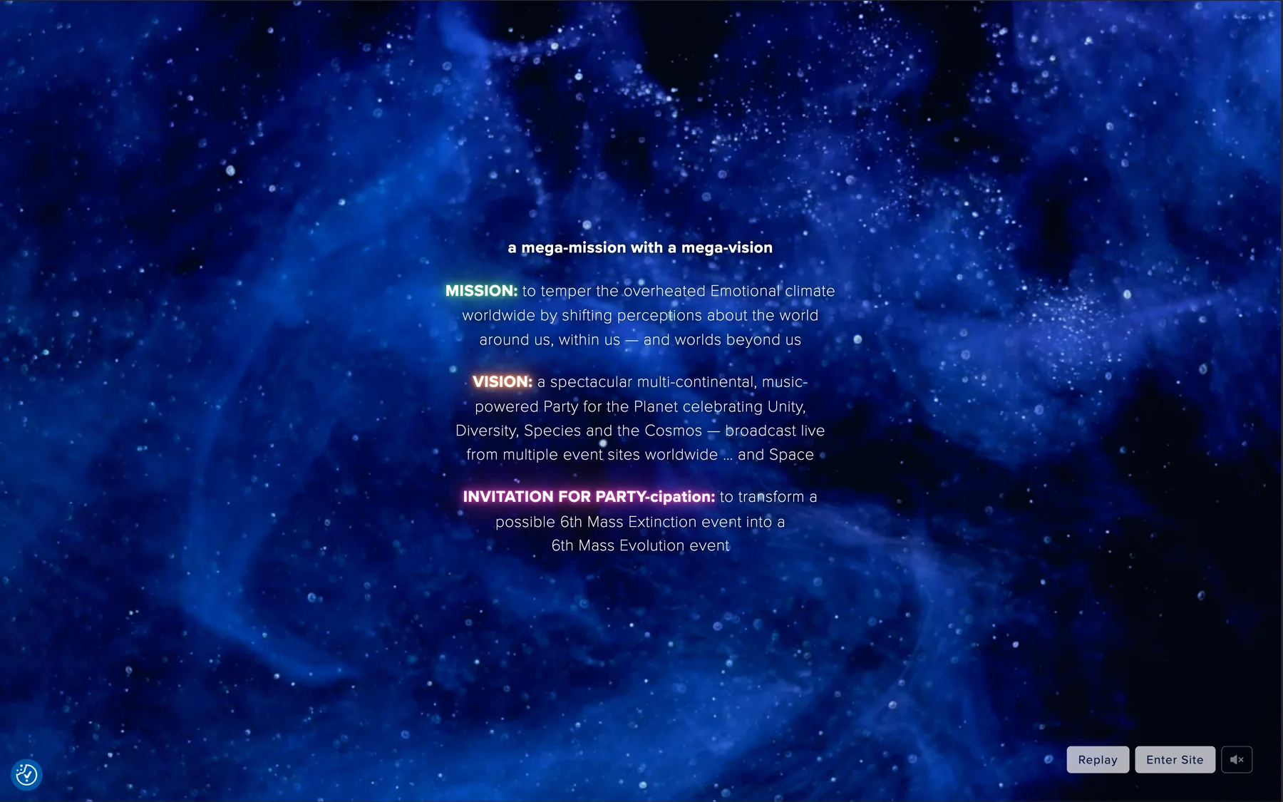 Synchronistory – Intro mit Mission und Vision vor dem Einstieg in die Site